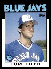 1986 Topps #312 Tom Filer Card Toronto Blue Jays