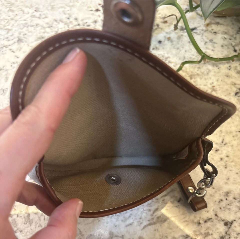 Dooney & Bourke Denim With Leather Brown Trim Flap Wristlet Clutch wristlet - Image 3 of 4