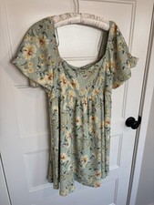 Altar  d State Sage Green Floral Print Women  s Dress Size Medium