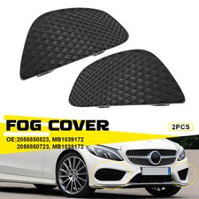 Fog Light Cover Set For 2015-2018 Mercedes Benz C300 Front Left Right Black O