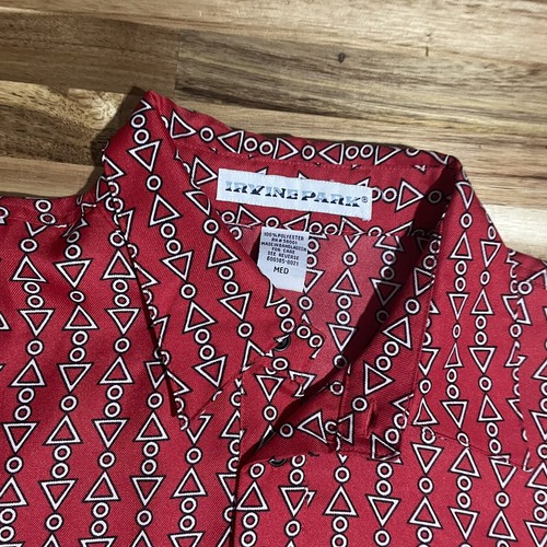 Irvine park polo banded waist long sleeve retro bright mens M High Volume Red - Picture 4 of 4