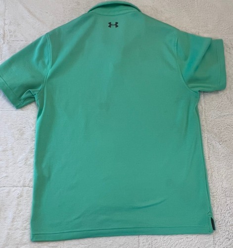 Under Armour Shirt Mens Lg Neon Green Performance Polo Golf Stretch Short Sleeve - Picture 2 of 4