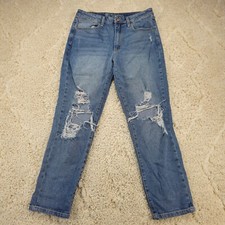 No Boundaries NOBO Womens Jeans Straight Leg Size 13 Jr 32x28.5 High-Rise Denim