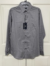 NWT Hart Schaffner Marx size M blue striped button up long sleeve shirt mens 98