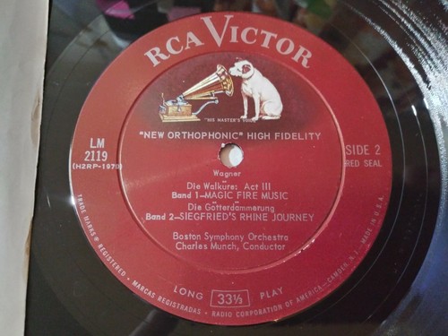 Charles Munch Conducts Wagner VG+ Original Mono RCA Red Seal LM-2119 Record 1957 - Imagen 4 de 4