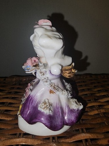 ❤VTG Lefton Purple Sunday Birthday Angel Girl Figurine w/ Orig Sticker Figurine❤ - Picture 2 of 9
