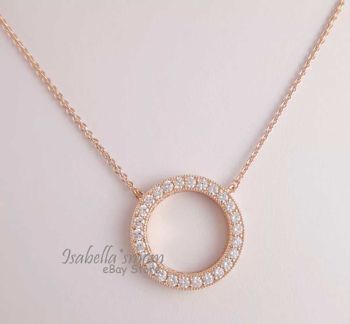 Pandora rose gold circle necklace outlet