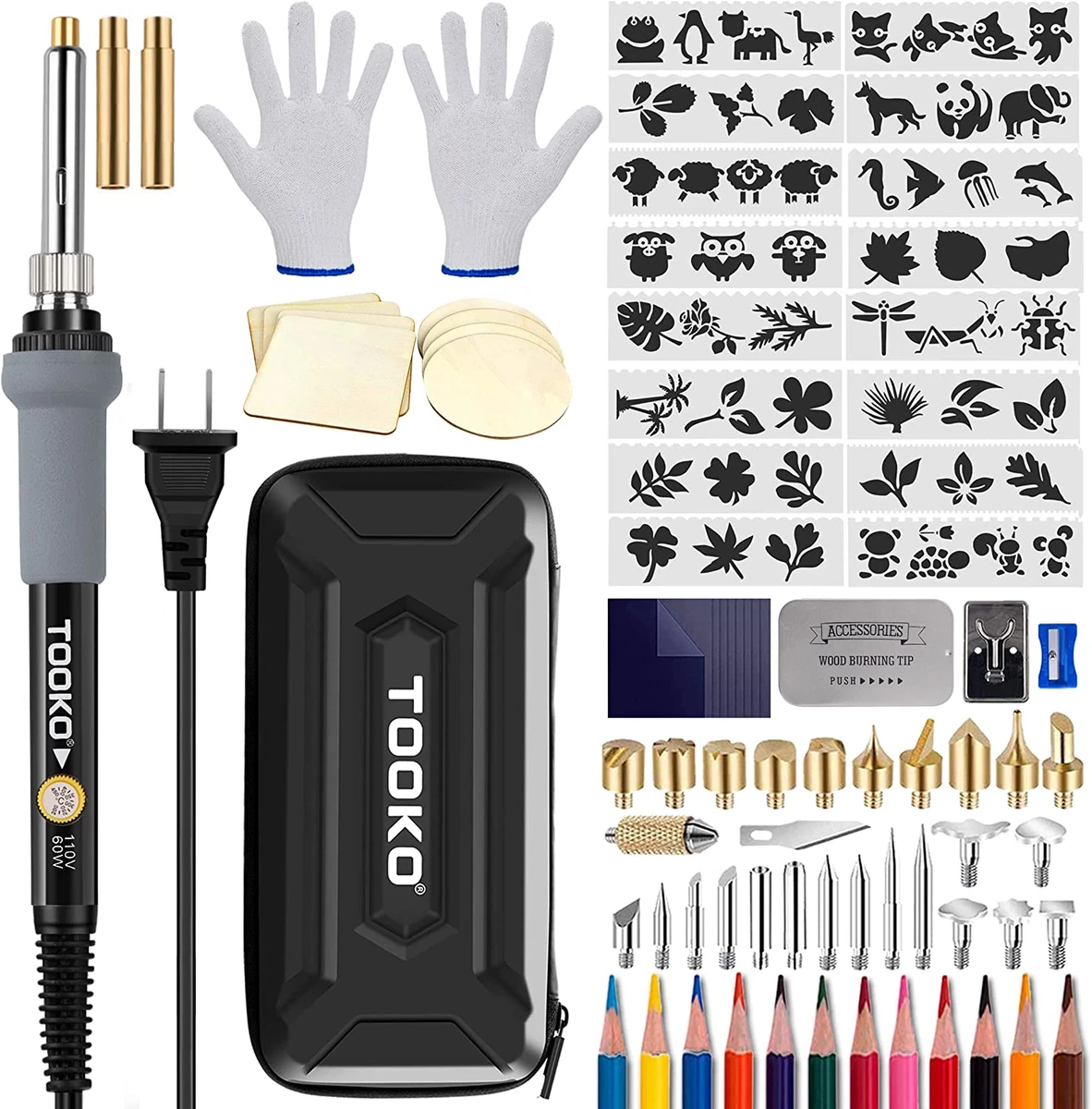 TOOKO 96pcs Wood Burning Kit, Professional Wood Burner Pen Tool, Creative  Tool Set Adjustable Temperature WoodBurner for