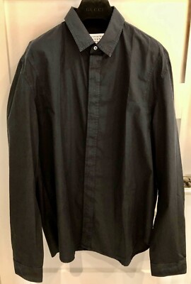 Maison Margiela / 長袖シャツ/38/コットン/BLK NWT MAISON MARTIN MARGIELA BLACK COTTON POPLIN WITH PLACKET SHIRT