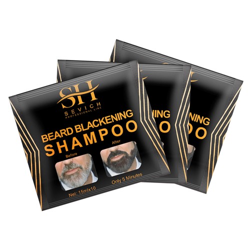10 x Men Black Beard Hair Dye Color Shampoo Mustache Darkening Cover Gray White - Picture 12 of 13