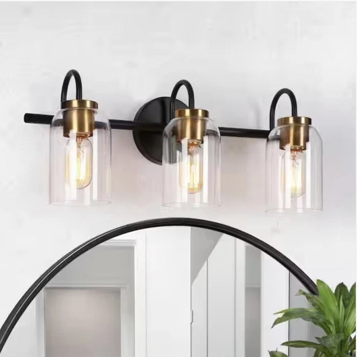 Zevni 21 in. 3 Light Black Bathroom Vanity Light Modern Vintage