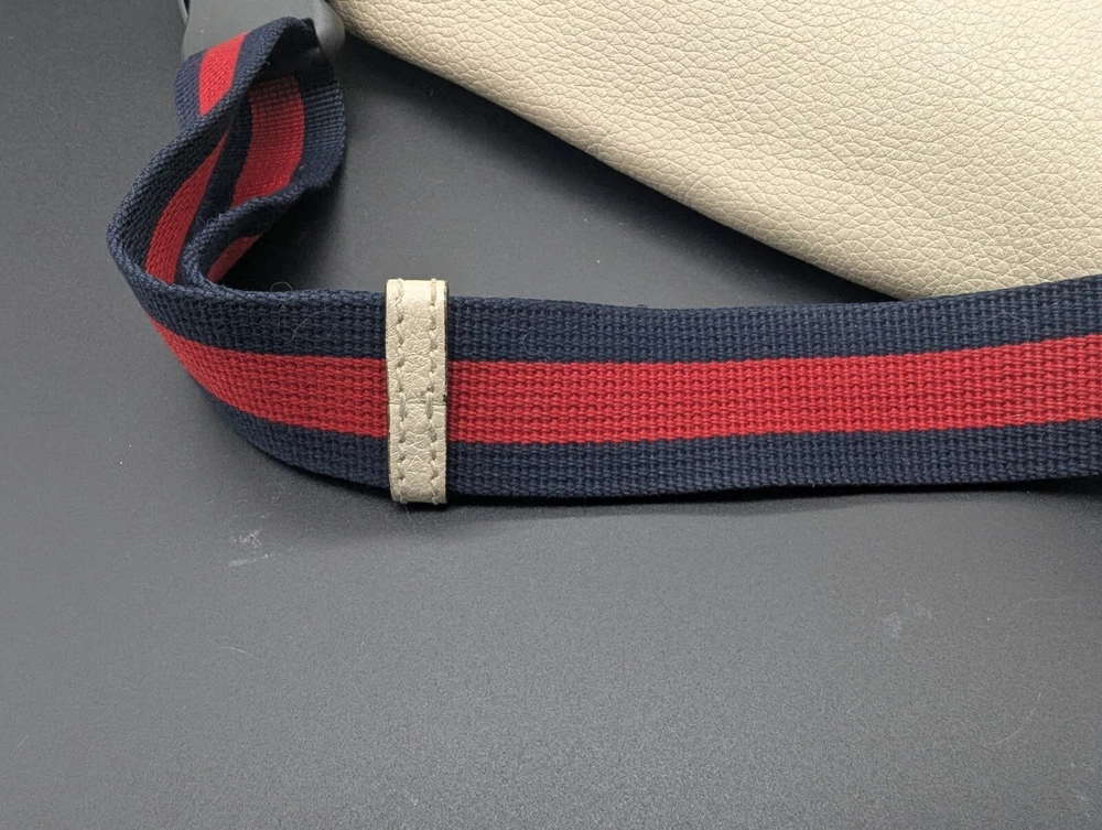 Gucci Sherry Line White Leather Waist Bag with Logo 530412 0GCCT 250605