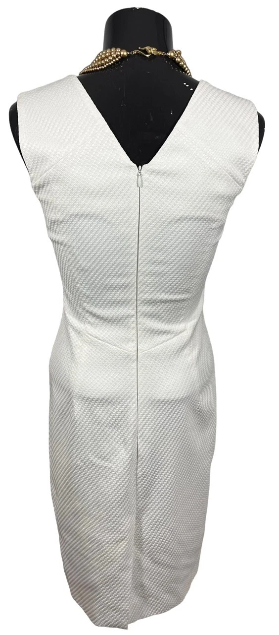 OFF WHITE Abito senza maniche Reiss donna bianca luna bianca su misura design con pannelli UK 8 EU 36