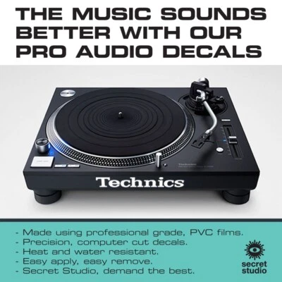 Technics - White Turntable Decal Sticker - SL 1210 MK2 MK3 MK7