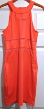 Guess Mock Neckline Racerback Mesh Neon Coral Dress -Medium  Excellent Condition