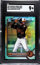 Maikol Hernandez 2022 Topps Bowman Chrome Prs-Aq/Pnk Vpr Refractor SGC 9 /125