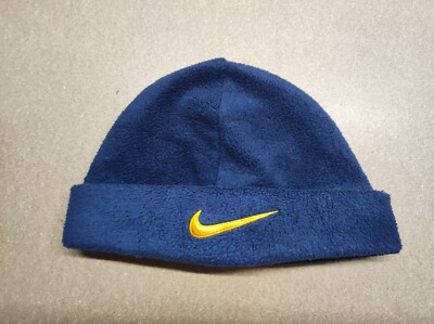 Nike AIR Beanie hat One Size Vintage Blue 90s Fleece Swoosh
