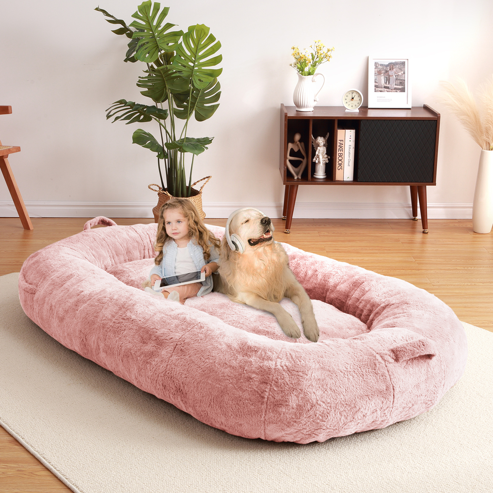 Large Human Dog Bed Giant Dog Bed for Humans Plush Dog Bed with