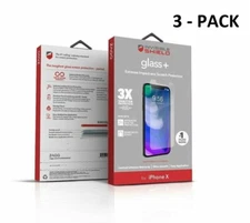 NEW ZAGG Invisible Shield Glass+ Screen Protector Apple iPhone X /XS - 3 Pack
