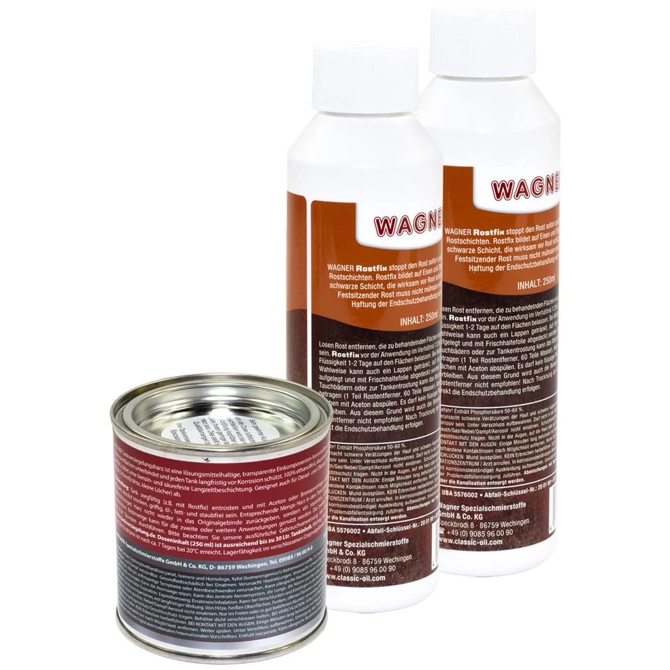 WAGNER Tankversiegelung Set 3-teilig bis 30 Liter Tankinhalt Tank Rost Umwandler - Bild 3 von 4