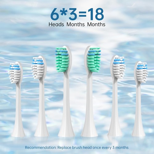 Rechargeable Electric Toothbrush, 6 Brush Heads & Charging Base - Picture 4 of 6