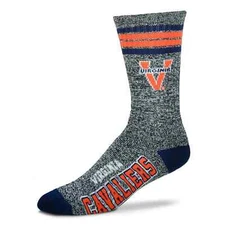 Virginia Cavaliers NCAA FBF Got Marbled? Gray 4-Stripe Deuce Crew Socks *Large