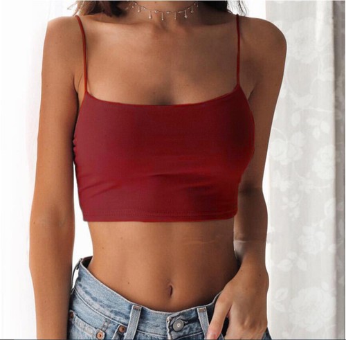 Mujeres Sexy Correa de Espagueti Sin mangas Camisa Chaleco Prendas para el torso sin mangas Prendas para el torso recortadas de verano - Imagen 23 de 25