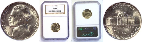 1944-S 5C Jefferson Silver War Nickel NGC MS-66