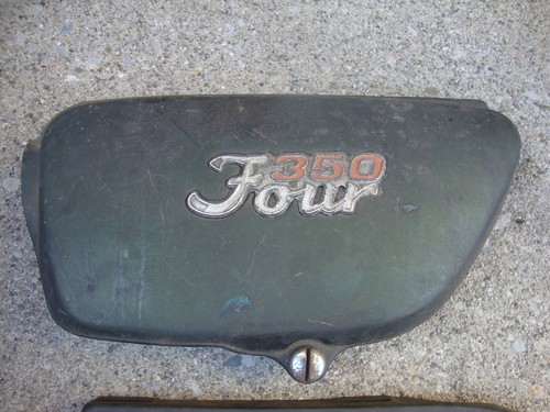 1973 Honda CB350F oem Candy Olive GAS TANK w SIDE COVERS cb-350 Four 1972 1974 - Picture 13 of 14
