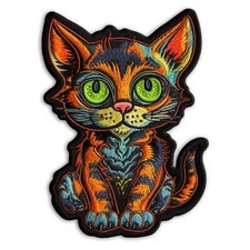 Halloween Cat Patch Iron-on Applique Spooky Scary  Craft Magical Decorative