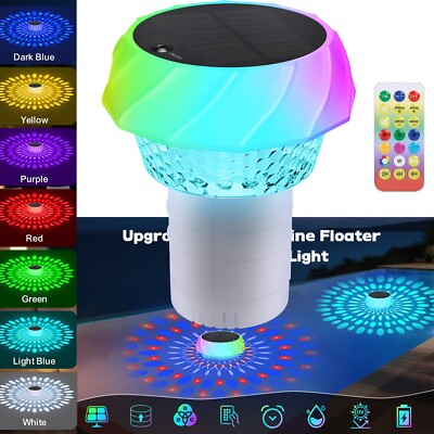 Pool Chlorine Floater Dispenser with Solar Light Fits 1 to 3 Inch Tablets