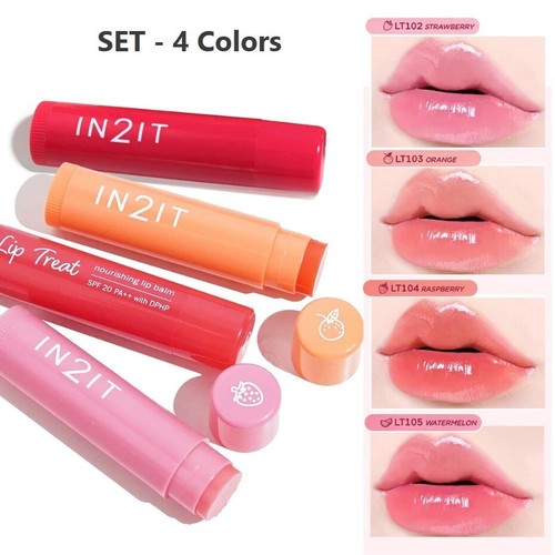 SET 4 x IN2IT Lip Treat Nourishing Lip Balm SPF20 PA++ Lightweight Soft Plump - 第 1/11 張圖片