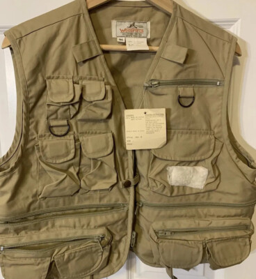 Vintage New Woodfield Mens Sz M Fishing Vest Tan Outdoors