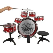 Kids Drum Set Toy Musical Instrument Playset Band Red New