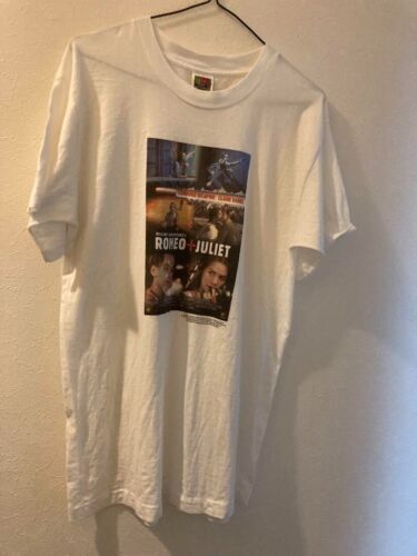 Romeo & Juliet Movie Promo Leonardo DiCaprio Claire Danes T Shirt Size M Vintage - Picture 1 of 4