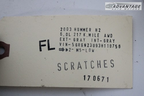 2003-2007 HUMMER H2 FRONT LEFT DRIVER SIDE EXTERIOR DOOR PANEL HANDLE OEM - Picture 6 of 6