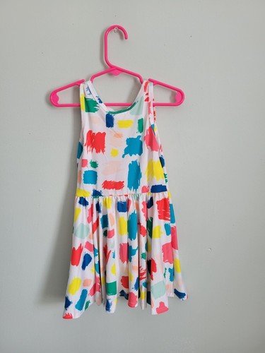 New - 2T Dress Dot Dot Smile Girl's Toddler Colored Paint Splatter Twirl Tank - Picture 2 of 2