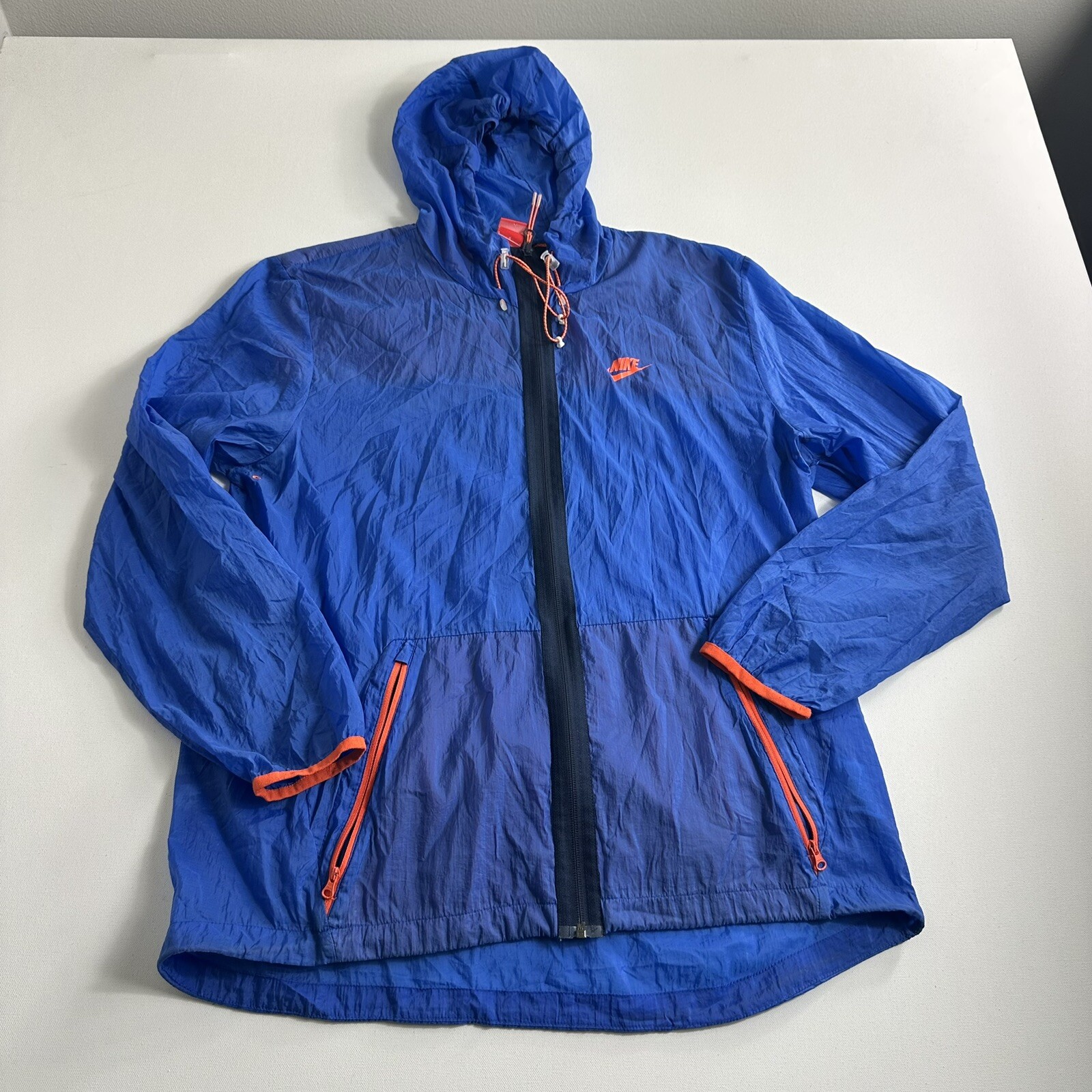 SACAI X NIKE Giacca a vento Nike uomo Hybird antivento running con cappuccio blu arancione large