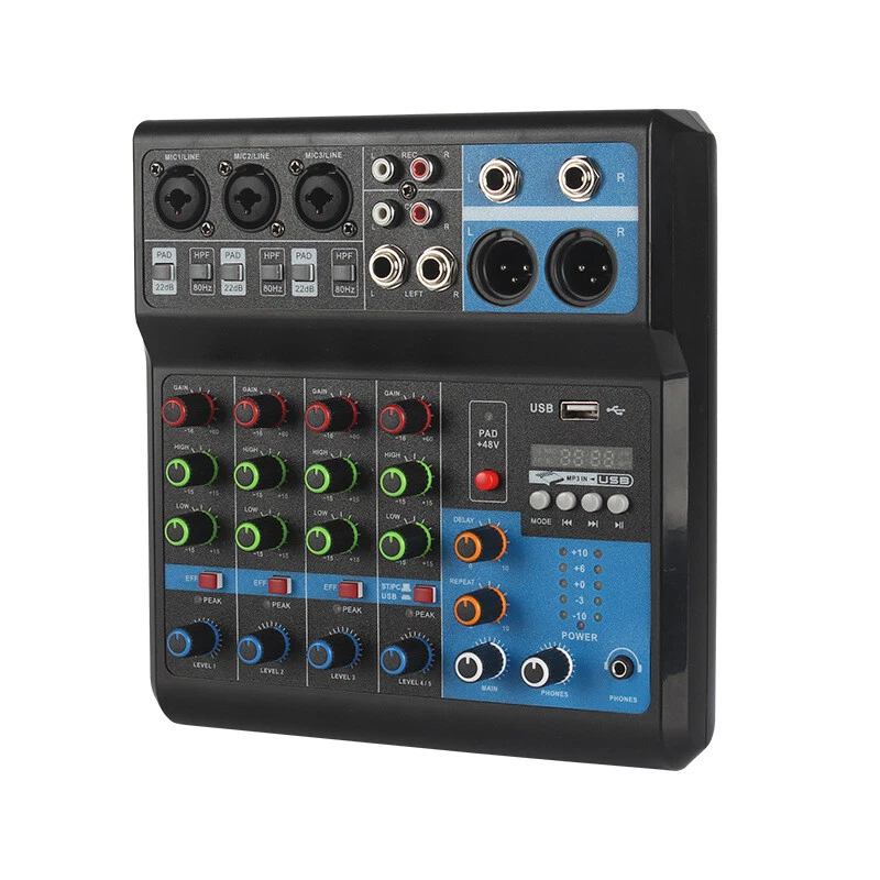 Mini Audio Mixer Bluetooth USB Sound Mischpult Verstärker Studio DJ Live 5 Kanal - Bild 3 von 4