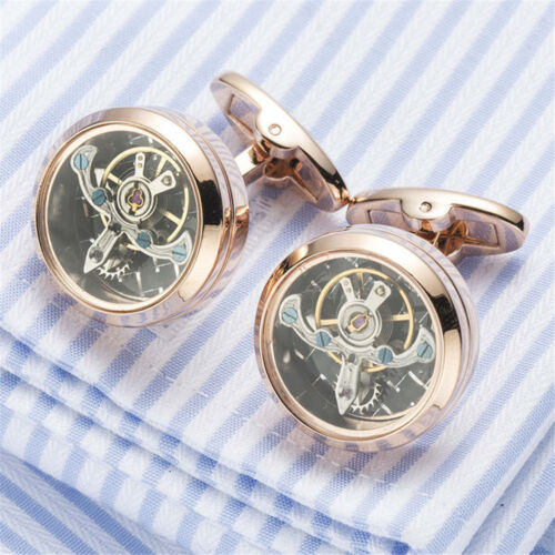 Funktionelle Tourbillon mechanische Uhr Manschettenknöpfe französische Manschettenknöpfe Herren Manschettenknöpfe - Bild 4 von 16