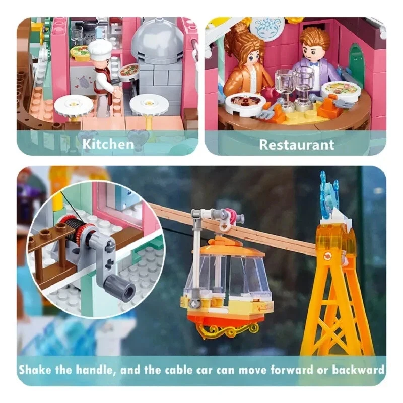 Sluban Alps Ski Resort Building Blocks Travel RV Hot Spring Holiday House Bricks - Image 2 of 4