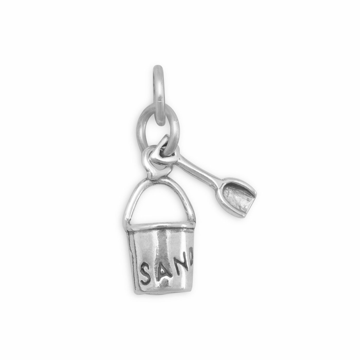 Sterling Silver SAND Pail with Shovel Charm eBay