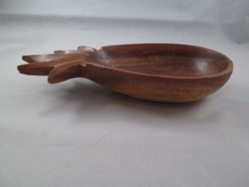 Monkey Pod Pineapple Bowl 8 Inch Vintage Fruit Nuts Candy 1 1/2 High - Picture 3 of 9
