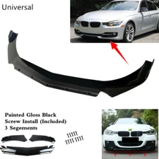 Add-on Universal Front Bumper Spoiler Lip Black  Fit For BMW 3 Series F30 328i