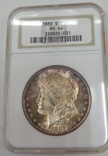 1882 S MORGAN SILVER DOLLAR! GRADED MS64 BY NGC!