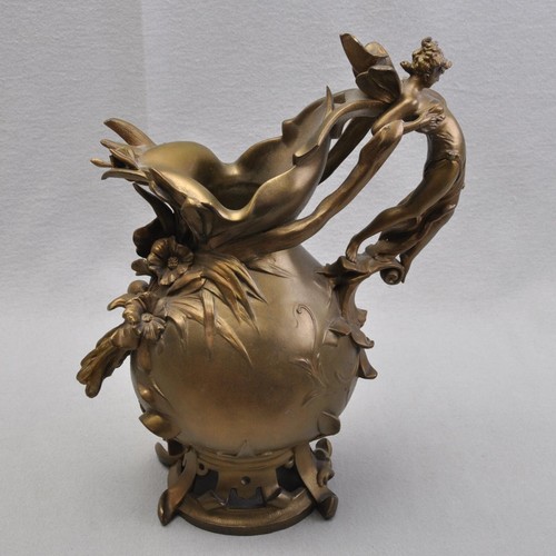 Heavy Art Nouveau Metallkrug, Anton R. Nelson 1880-1910, Gift Jar, Bronzed - Picture 2 of 6