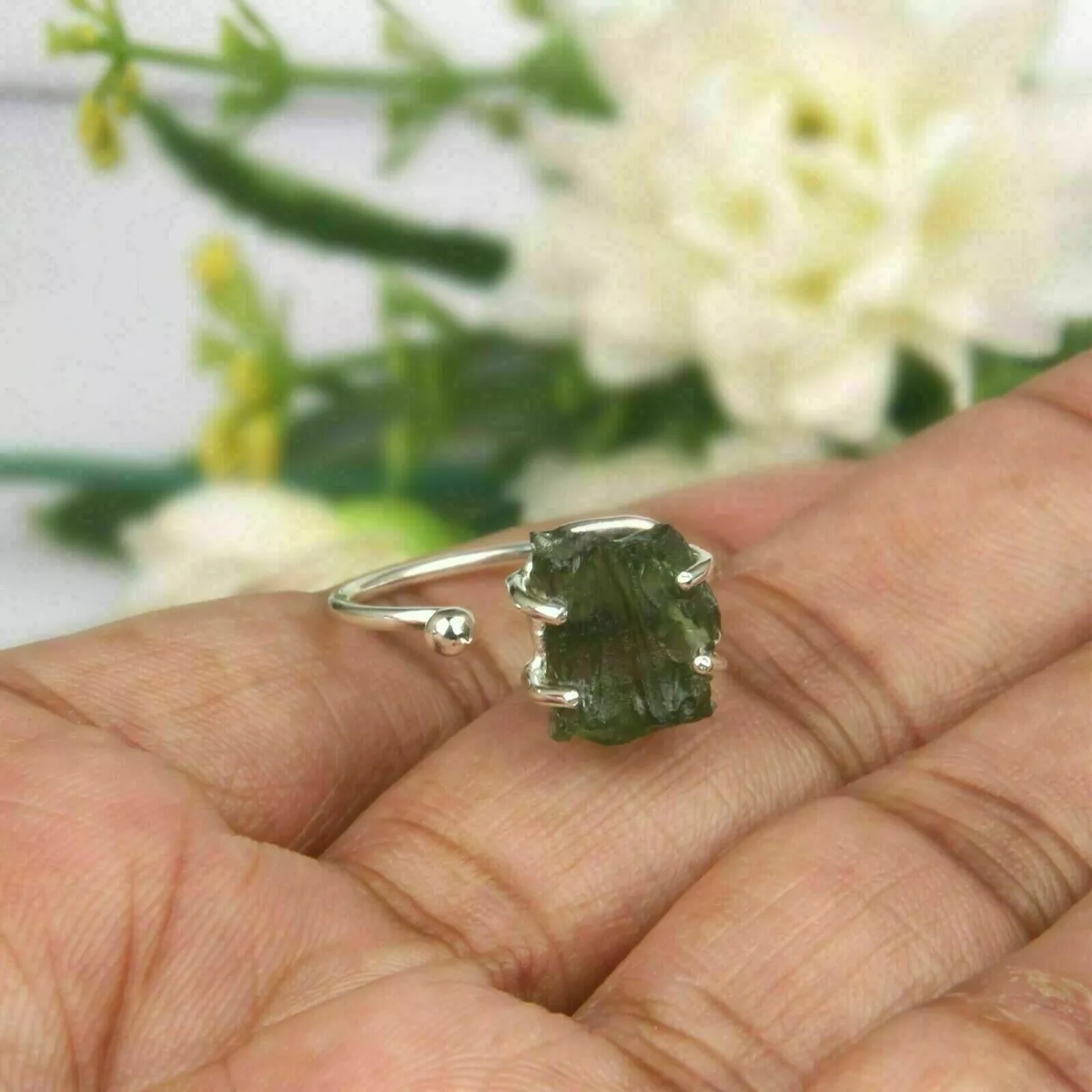 Raw moldavite best sale ring