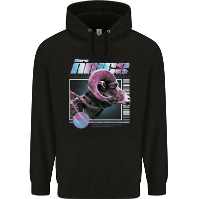 Born Aries Geburtstag Sternzeichen Herren 80% Baumwolle Hoodie