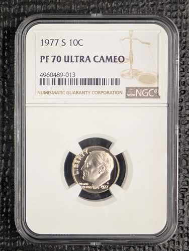 1977 S 10C Roosevelt Dime PF70 Ultra Cameo PR 70 Dcam NGC Top Pop PERFECT COIN!!