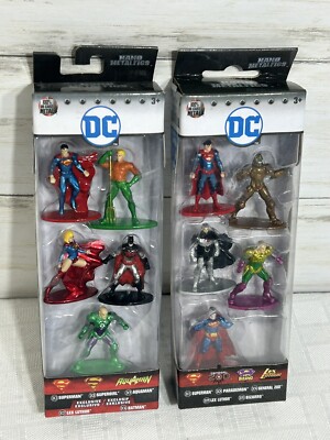 2018 2017 DC Jada Nano Metalfigs Die-Cast Metal TWO 5 Packs 10 Superman Aquaman